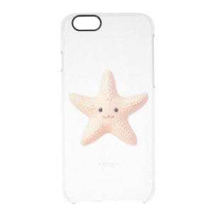 Cute Pink Starfish Clear iPhone 6/6S Case