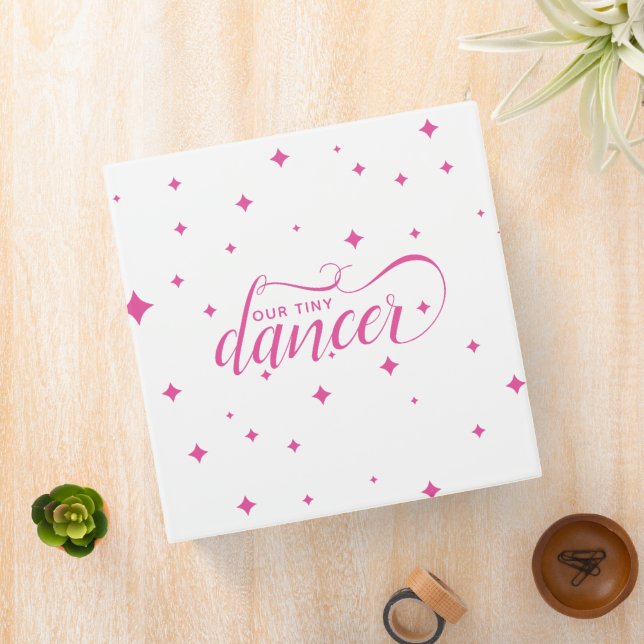 Cute Pink Starry Tiny Dancer 3 Ring Binder (In Situ)