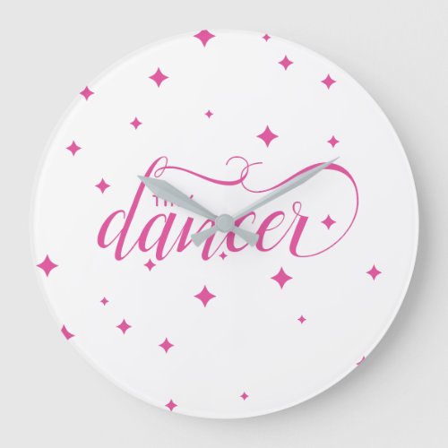 Cute Pink Starry Tiny Dancer Large Clock