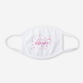 Cute Pink Starry Tiny Dancer White Cotton Face Mask (Front)