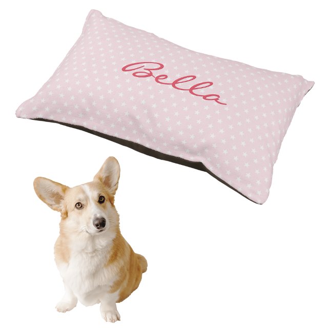 Cute Pink Stars Cat Dog Puppy Kitten Name Cozy Pet Bed (Cute Pink Stars Cat Dog Puppy Kitten Name Cozy Pet Bed)