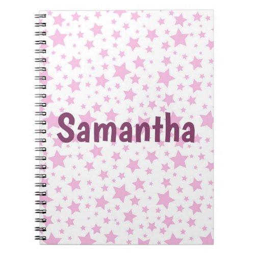 Cute Pink Stars Notebook