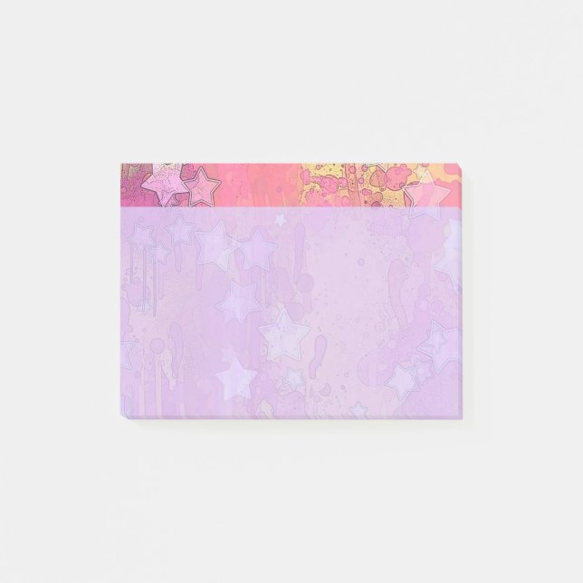 Cute Pink Stars Post-it® Notes (Front)