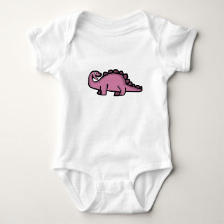 Cute Pink Stegosaurus Dinosaur Baby Bodysuit