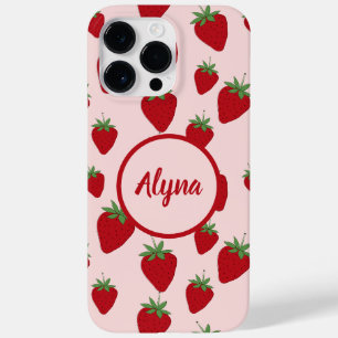 Cute Pink Strawberry Case-Mate iPhone 14 Pro Max Case