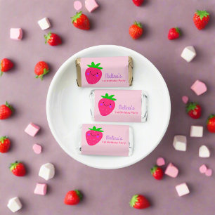 Cute Pink Strawberry Girl 1st Birthday Party Hershey's Miniatures