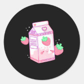 The cute pink strawberry milk bottle - Drink - Sticker