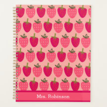 Cute pink Strawberry Pattern Monthly & Weekly