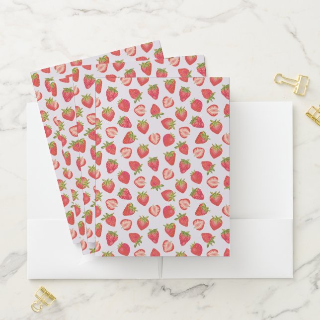 Cute pink strawberry pocket folder (In Situ)