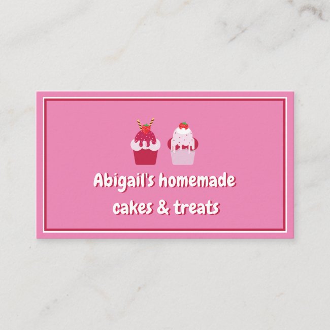 Cute Pink Strawberry Shortcakes, Catering / Bakery