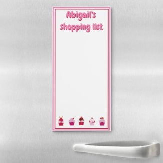 Cute Pink Strawberry Shortcakes - Shopping List Magnetic Notepad