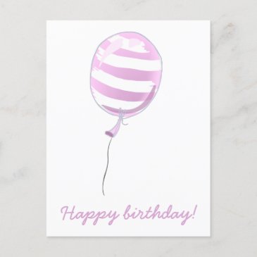 Cute Pink Striped Balloon - Kids Birthday
