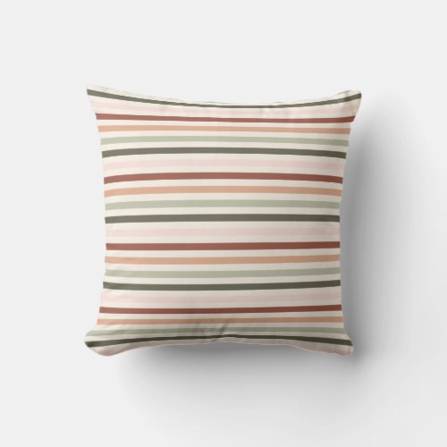 Cute Pink Stripes Pattern Spring Summer  Throw Pillow