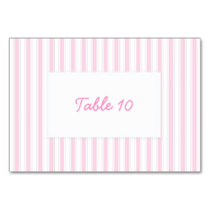 Cute Pink Stripes Table Number