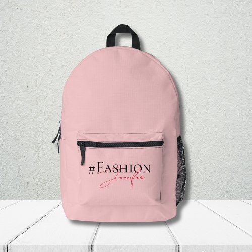 Cute Pink Stylish Personalized Printed Backpack