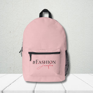 Cute Pink Stylish Personalized Printed Backpack