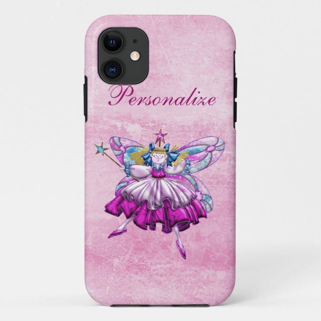 Cute Pink Sugar Plum Fairy Printed Jewel Effect Case-Mate iPhone Case (Back)