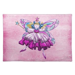 Cute Pink Sugar Plum Fairy Printed Jewel Placemat