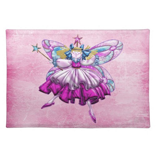 Cute Pink Sugar Plum Fairy Printed Jewel Placemat