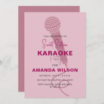 Cute Pink Sweet 16 Birthday Karaoke Party Invitation