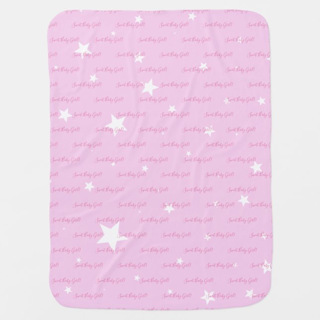 Cute Pink Sweet Baby Girl Baby Blanket (Front)