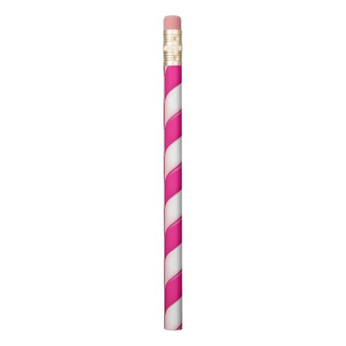 Cute Pink Sweet Candy Cane Pattern Pencil