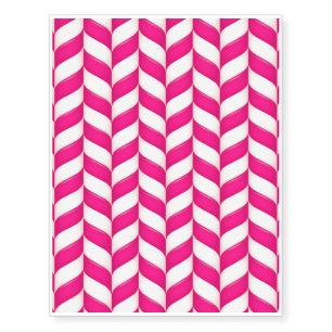 Cute Pink Sweet Candy Cane Pattern Temporary Tattoos