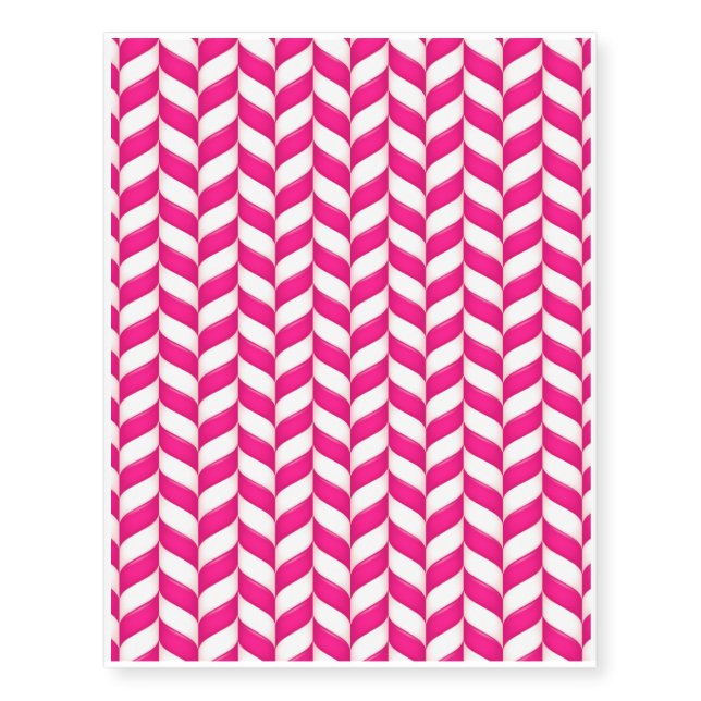 Cute Pink Sweet Candy Cane Pattern Temporary Tattoos (Front)