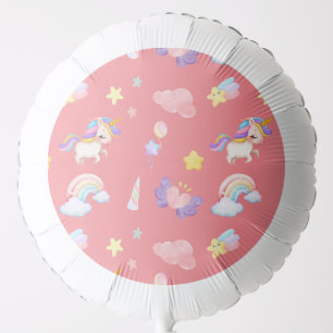 Cute pink sweet unicorn rainbow Balloon Pattern