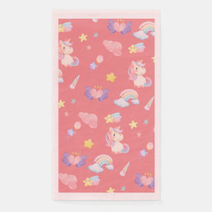 Cute pink sweet unicorn rainbow balloon Pattern Paper Guest Towels