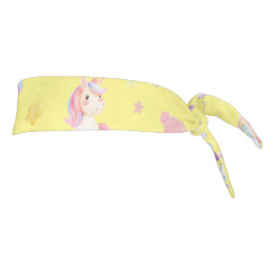 Cute pink sweet unicorn rainbow balloon Pattern  Tie Headband