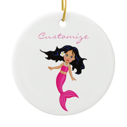 Cute Pink-tailed Mermaid Thunder_Cove Ceramic Ornament