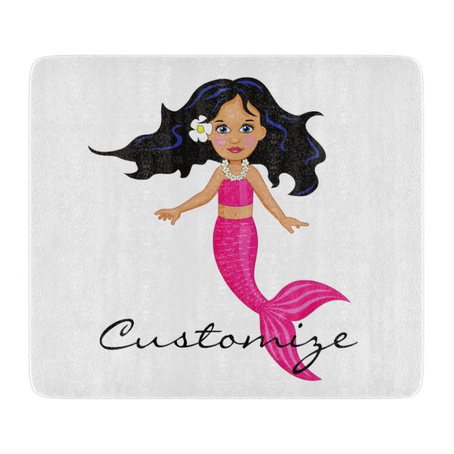Cute Pink-tailed Mermaid Thunder_Cove Cutting Board (Front)