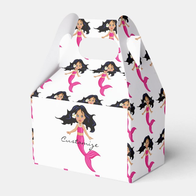 Cute Pink-tailed Mermaid Thunder_Cove Favor Boxes (Front Side)