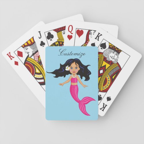 Cute Pink_tailed Mermaid Thunder_Cove Playing Cards