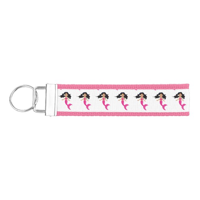 Cute Pink-tailed Mermaid Thunder_Cove Wrist Keychain (Keys on Left)