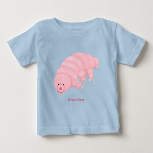 Cute pink tardigrade water bear cartoon baby T_Shirt