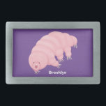 Cute pink tardigrade water bear cartoon belt buckle<br><div class="desc">Microscopic but mighty! This cute tardigrade is tough. Drawn in fun cartoon style.</div>