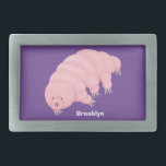 Cute pink tardigrade water bear cartoon belt buckle<br><div class="desc">Microscopic but mighty! This cute tardigrade is tough. Drawn in fun cartoon style.</div>