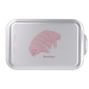 Cute pink tardigrade water bear cartoon cake pan