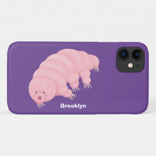 Cute pink tardigrade water bear cartoon iPhone 11 case