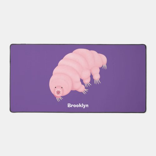 Cute pink tardigrade water bear cartoon  desk mat