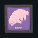 Cute pink tardigrade water bear cartoon gift box<br><div class="desc">Microscopic but mighty! This cute tardigrade is tough. Drawn in fun cartoon style.</div>