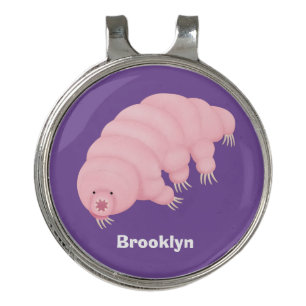 Cute pink tardigrade water bear cartoon golf hat clip