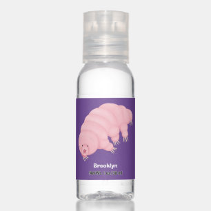 Cute pink tardigrade water bear cartoon  hand sanitizer