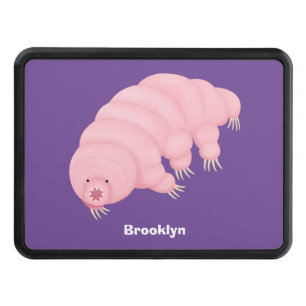 Cute pink tardigrade water bear cartoon  hitch cover