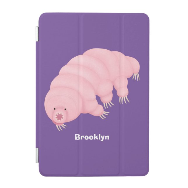 Cute pink tardigrade water bear cartoon iPad mini cover (Front)