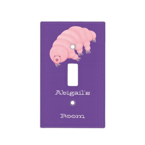 Cute pink tardigrade water bear cartoon light switch cover