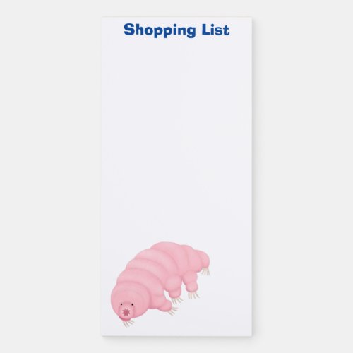 Cute pink tardigrade water bear cartoon magnetic notepad