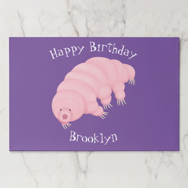 Cute pink tardigrade water bear cartoon  paper pad (Front)